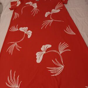 M. Mac red dress XL Aline midi flower design